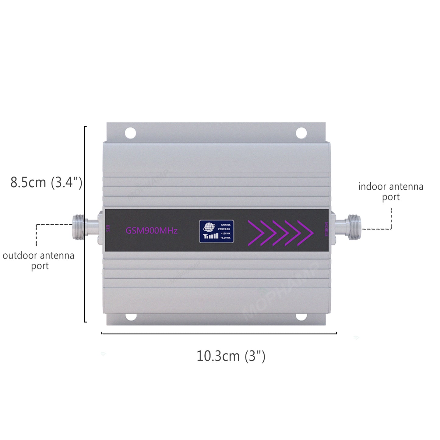 4G LTE 800MHz Band 20 Signal Repeater with Yagi Antenna+Dome Antenna